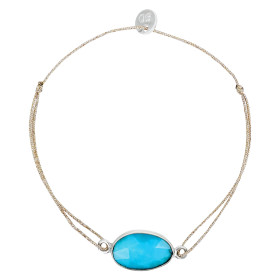 Bracelet Idaho - turquoise sertie argent