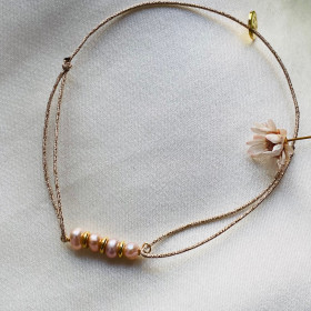 Bracelet perle rose- Monoi