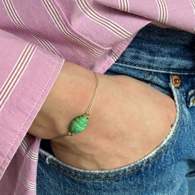 Chrysoprase shell Bracelet-  Arielle