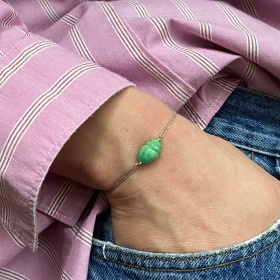 Chrysoprase shell Bracelet-  Arielle